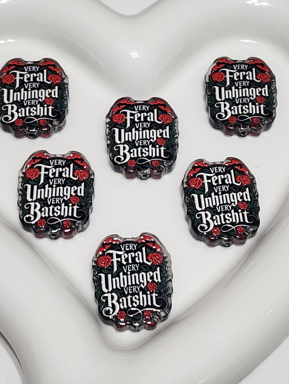 Feral Unhinged Batsh*t Spicy Beads 2 Pcs‎ Focak Beads Beaded Pen Jewelry Making